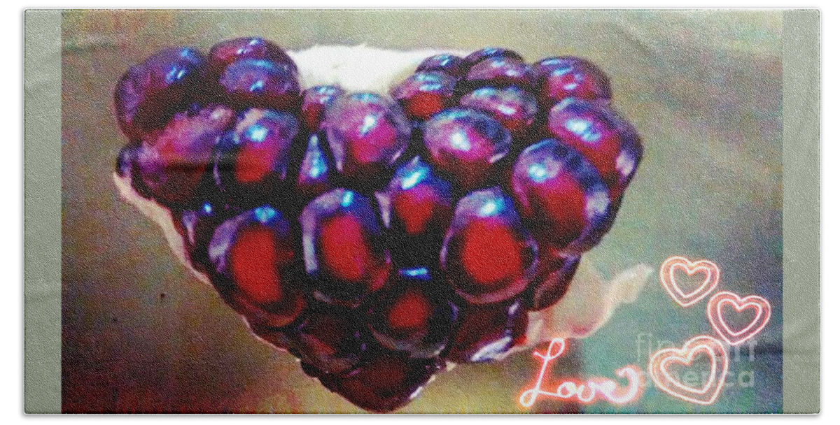 Heart Beach Sheet featuring the digital art Pomegranate Heart by Genevieve Esson