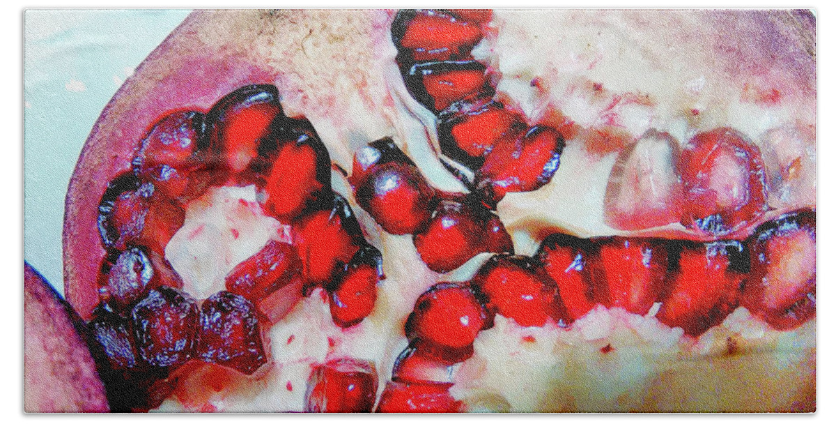 Pomegranate Beach Towel featuring the photograph Pomegranate  by Jolanta Anna Karolska