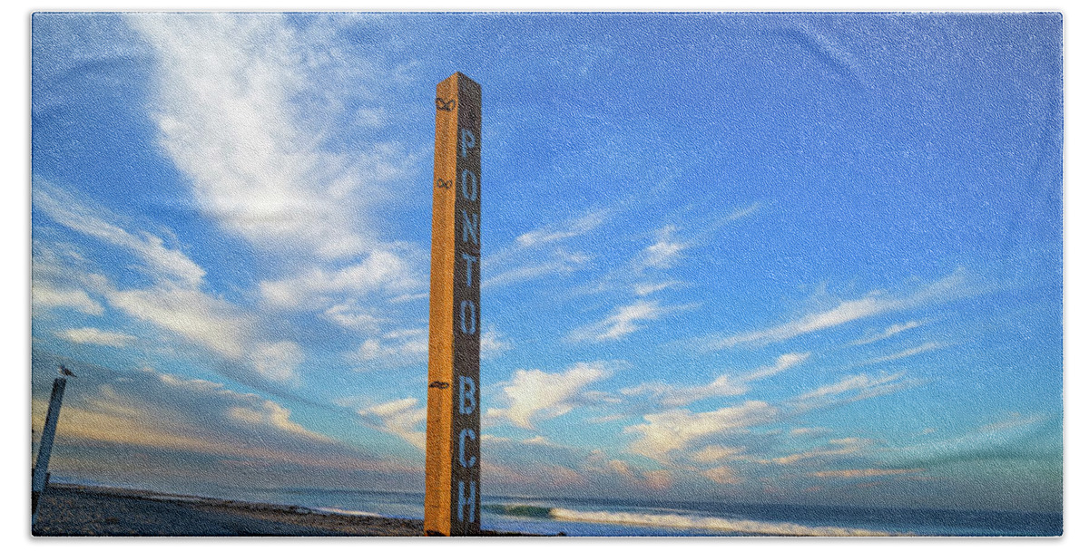Ponto Beach Beach Towel featuring the photograph Ponto Beach On Wood by Joseph S Giacalone