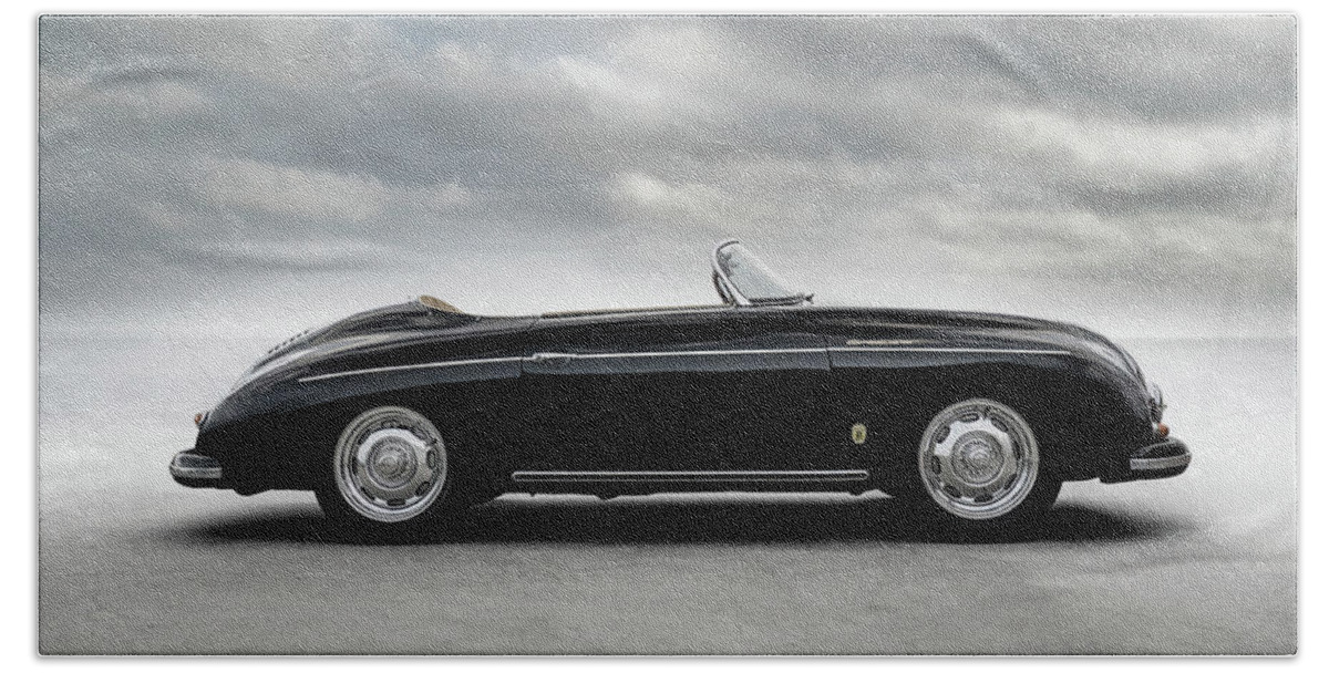 Black Beach Sheet featuring the digital art Porsche 356 Speedster by Douglas Pittman