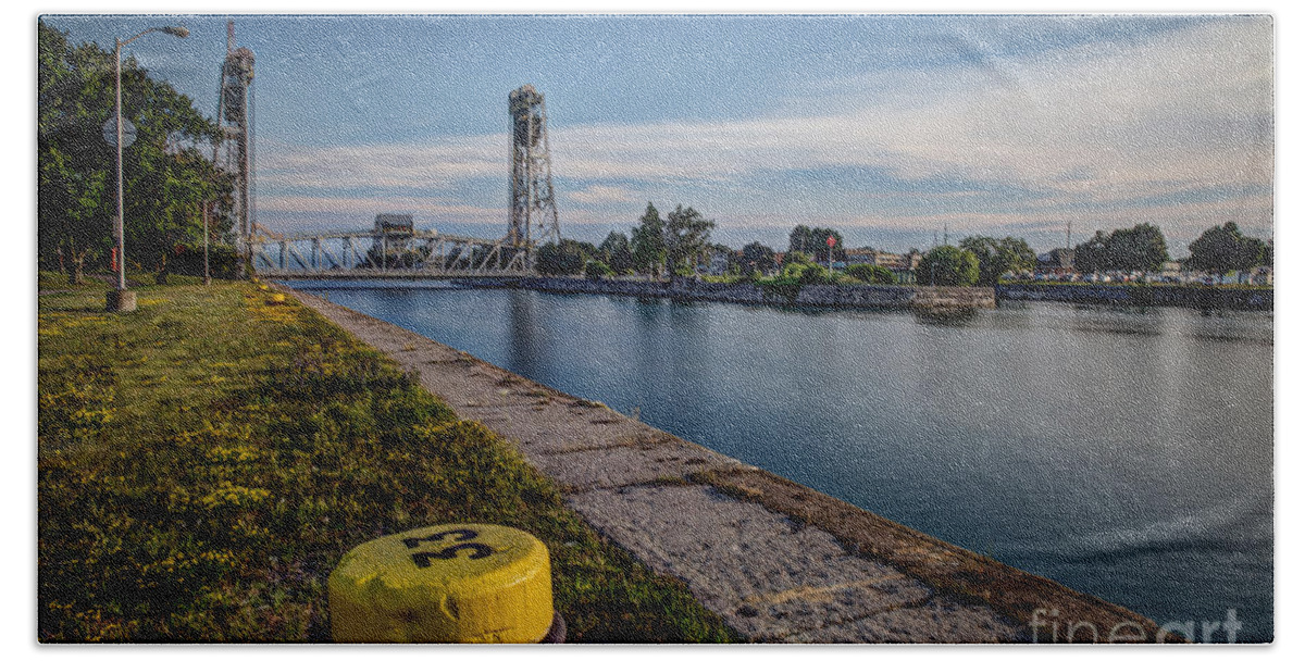 Bridge Beach Towel featuring the photograph Port Colborne by Roger Monahan