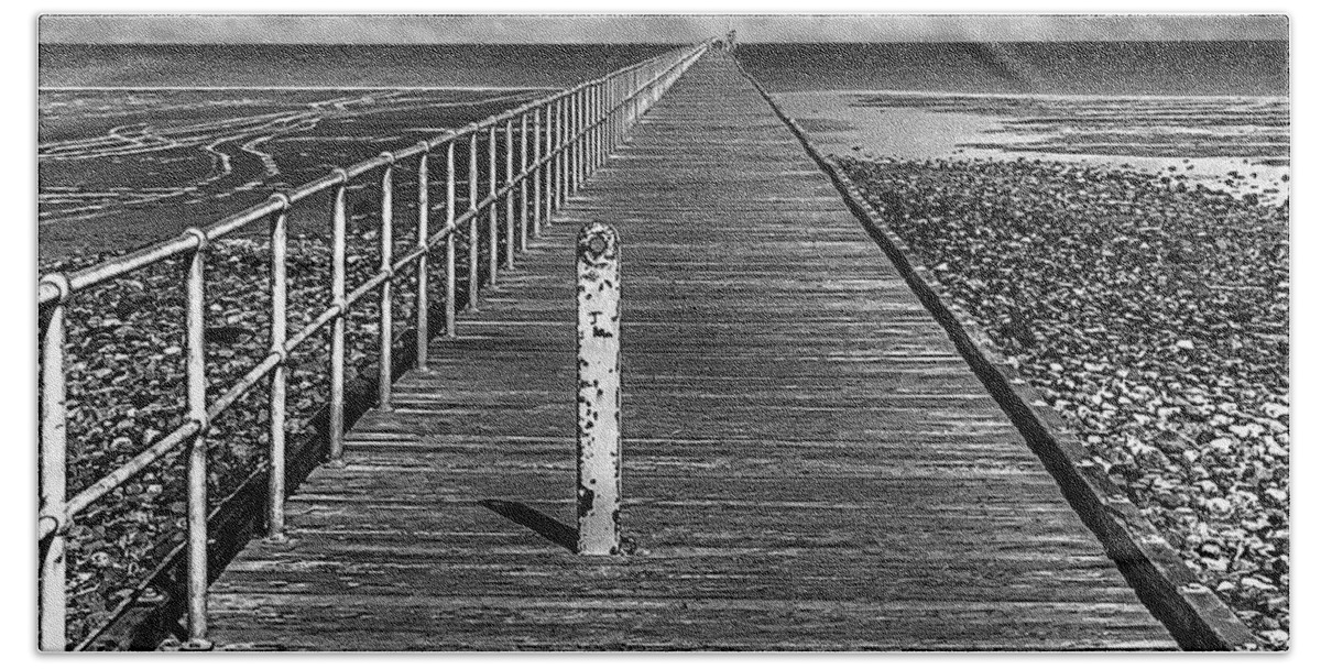 Port Germein Beach Towel featuring the photograph Port Germein Long Jetty by Roger Passman