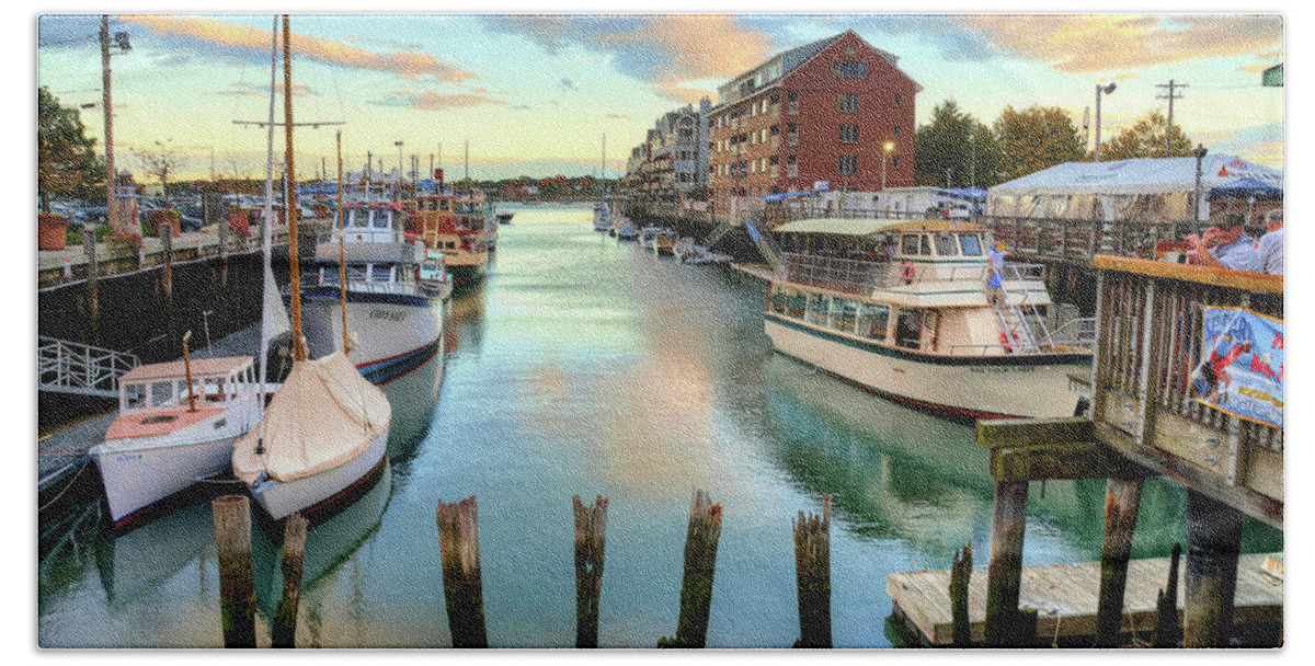 Water Beach Towel featuring the photograph Portland Maine by Wendell Ward