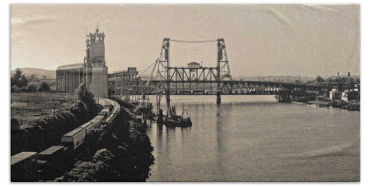 Portland Beach Towel featuring the photograph Portland Steel Bridge by Albert Seger