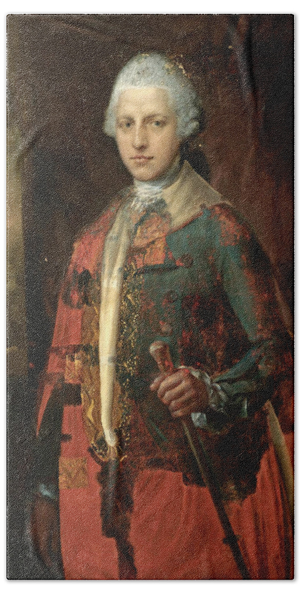 Thomas Gainsborough And Studio Beach Towel featuring the painting Portrait of a Nobleman by Thomas Gainsborough and Studio
