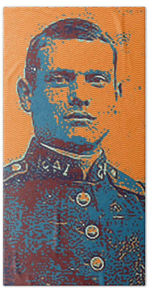 Man Beach Towel featuring the painting Portrait of a Young WWI Soldier Series 12 by Celestial Images