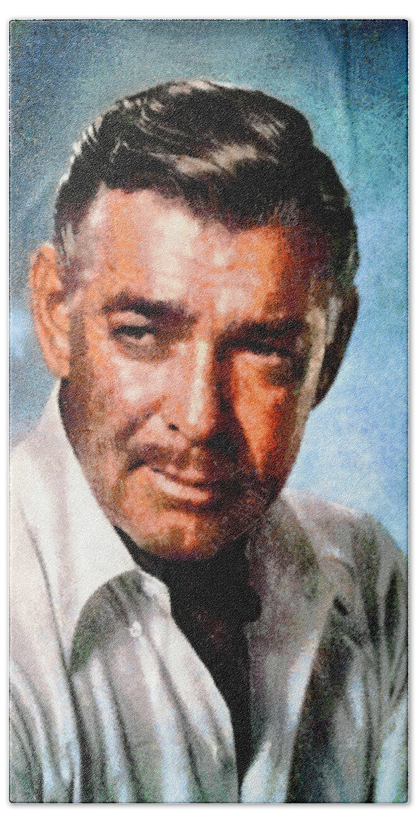 Portrait Beach Towel featuring the digital art Portrait of Clark Gable by Charmaine Zoe