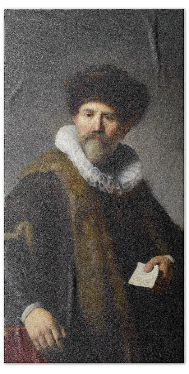 Dutch Painters Beach Towel featuring the painting Portrait of Nicolaes Ruts by Rembrandt