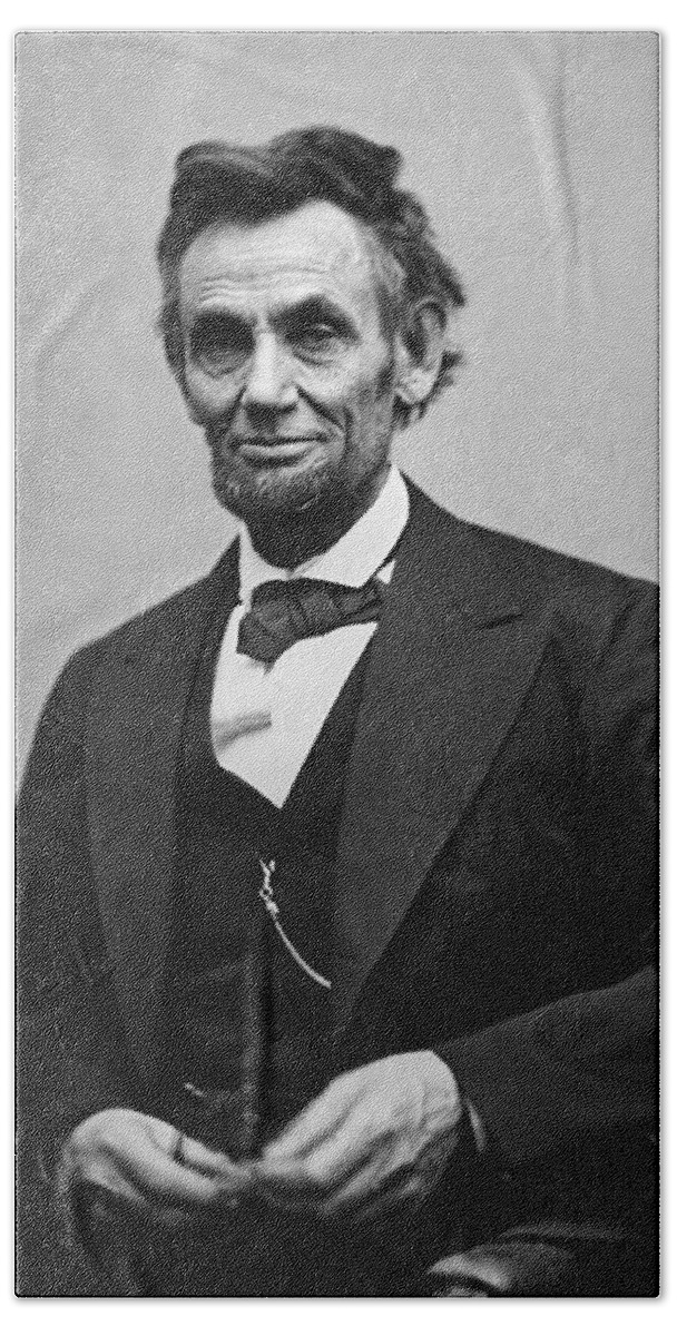 abraham Lincoln Beach Towel featuring the photograph Portrait of President Abraham Lincoln by International Images