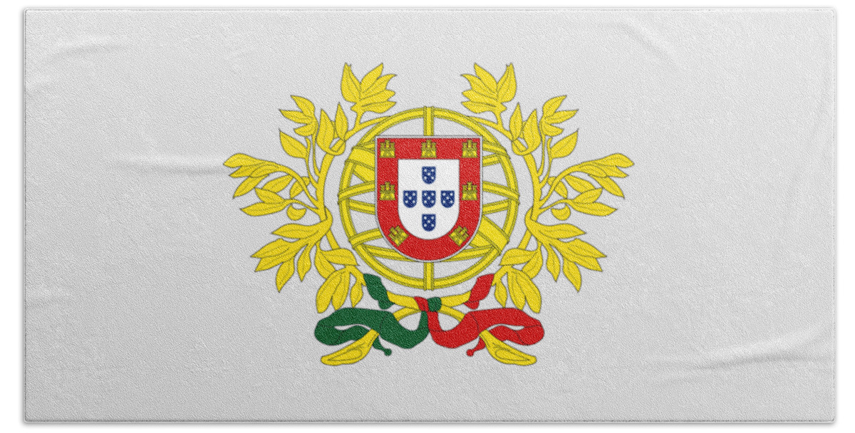 Portugal Beach Sheet featuring the digital art Portugal Coat of Arms by Movie Poster Prints