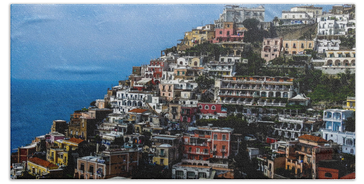 Italy Beach Towel featuring the photograph Positano's Terraced Landscape by Marilyn Burton