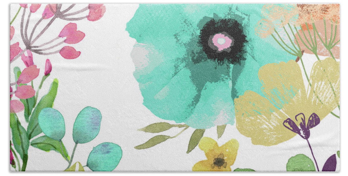 Poppies Beach Towel featuring the painting Posy II by Mindy Sommers