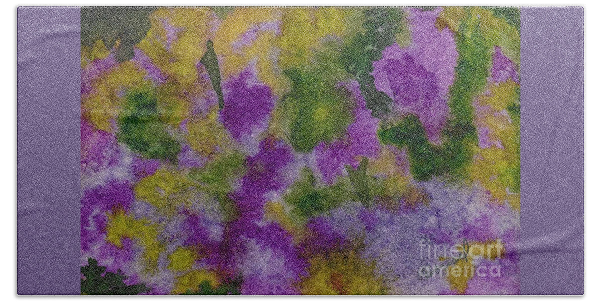Flowers Beach Towel featuring the painting Pouring Flowers by Vicki Housel