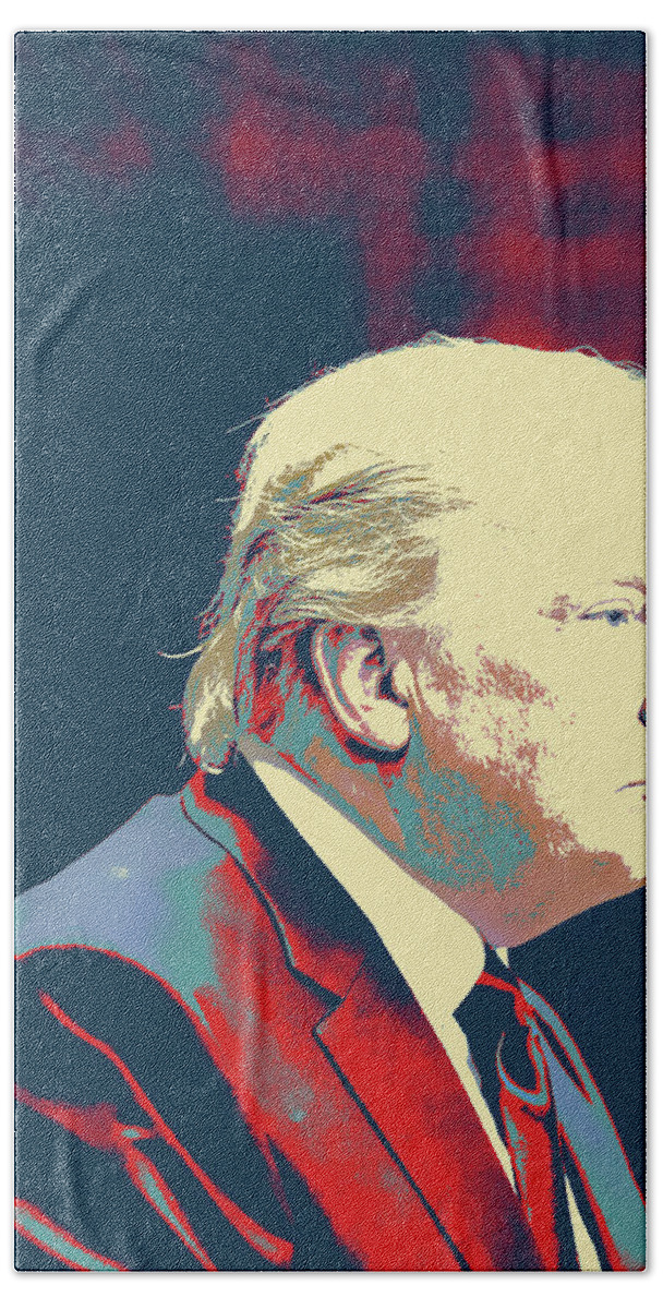  Donald Trump. President Beach Sheet featuring the painting President Donald Trump by Celestial Images