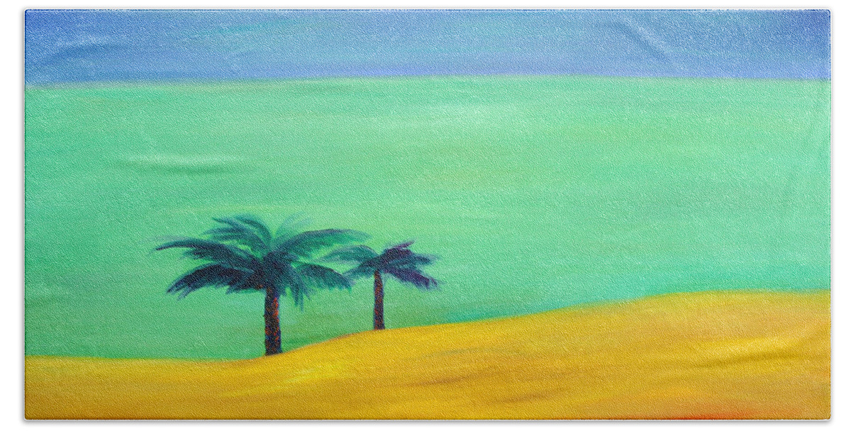 Blue Beach Towel featuring the painting Pretty Simple by Gina De Gorna