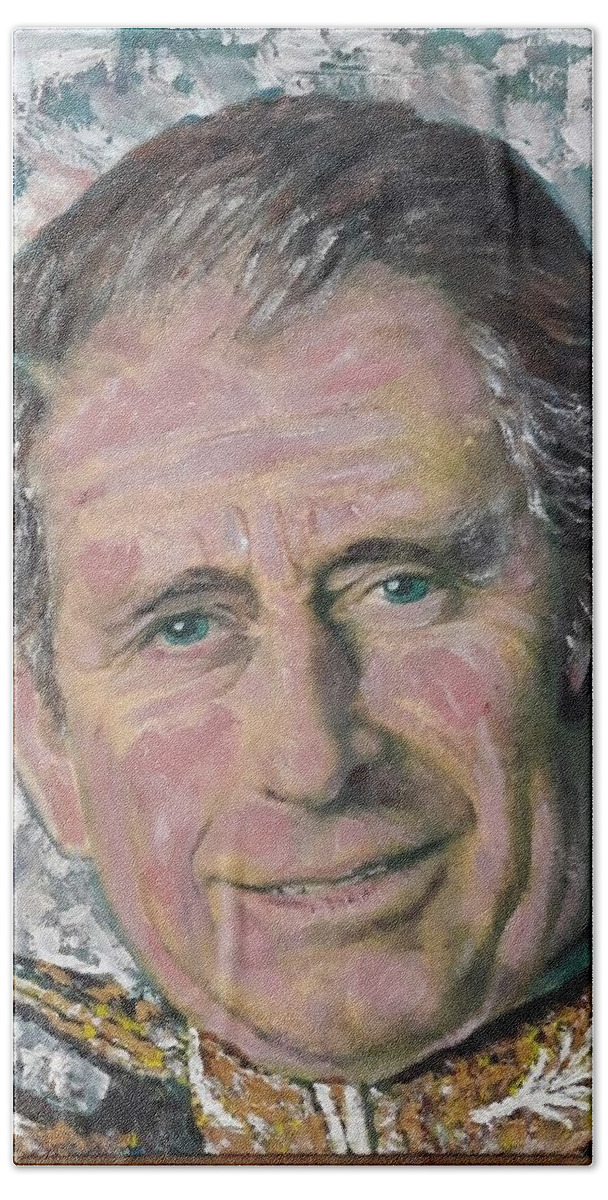 Prince Charles Beach Towel featuring the painting Prince Charles by Sam Shaker