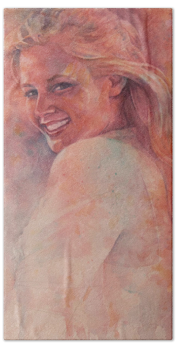 Girl Beach Towel featuring the painting Prom Day by Heidi E Nelson
