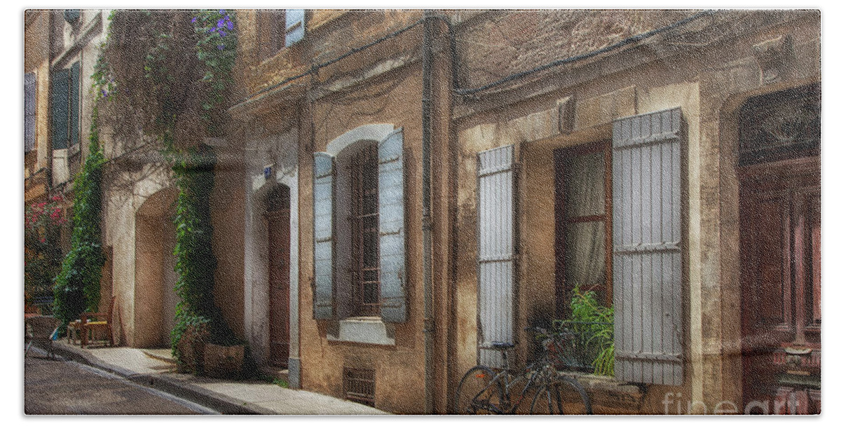 Provence Beach Towel featuring the photograph Provence Street Scene by Timothy Johnson