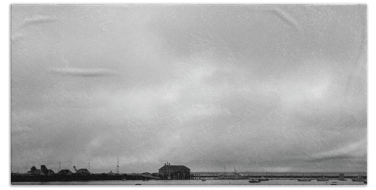 Cape Cod Beach Towel featuring the photograph Provincetown Harbor II BW by David Gordon