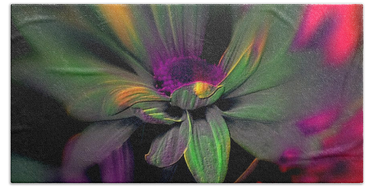Colorful Beach Towel featuring the photograph Psychedelic by Elfriede Fulda
