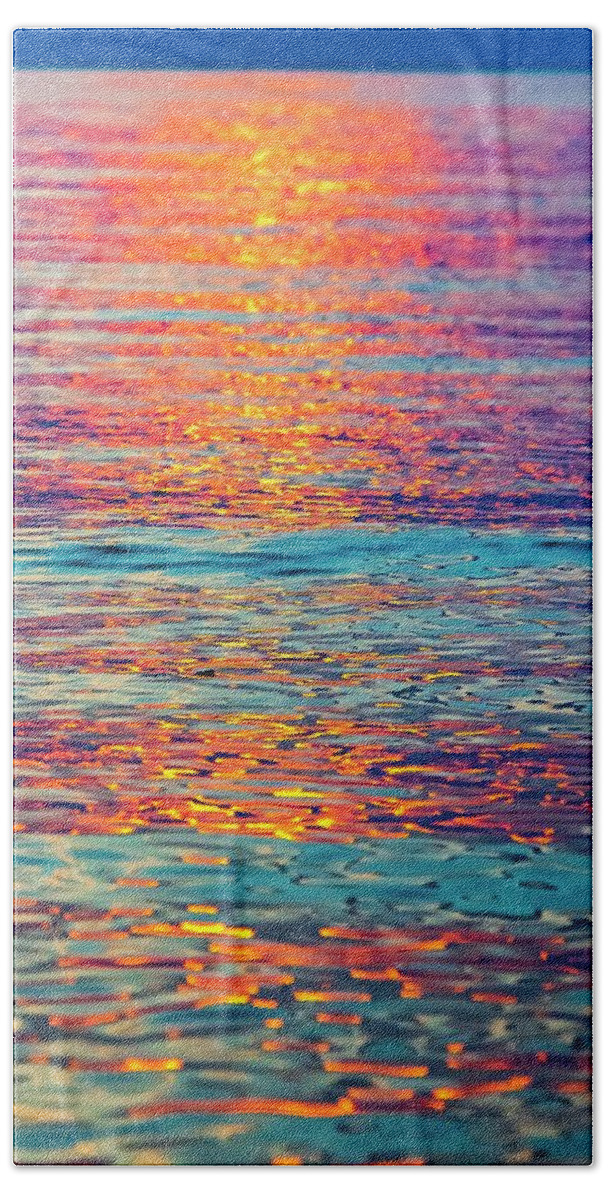Sunset Beach Towel featuring the photograph Psychedelic Sunset by Terri Hart-Ellis