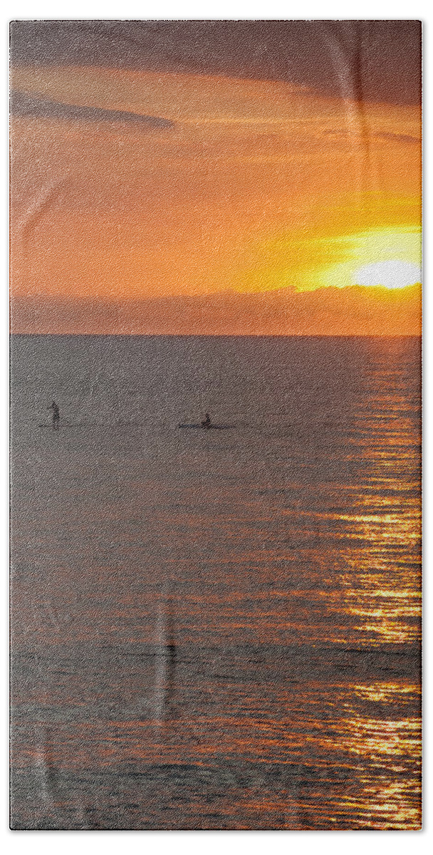 Sunset Beach Towel featuring the photograph Puerto Vallarta Sunset by Sebastian Musial