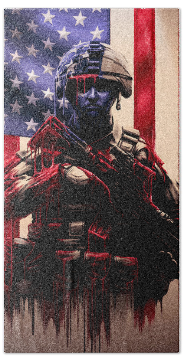 Usa Beach Towel featuring the digital art Pure Valor by Canvas Cultures
