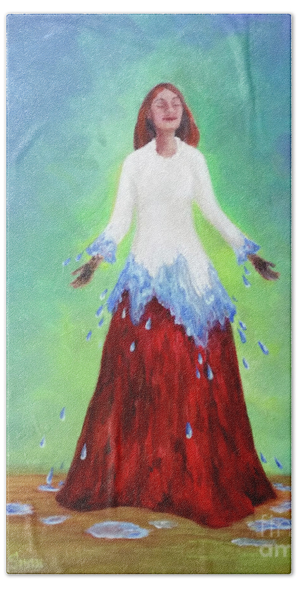 Woman Beach Towel featuring the painting Purification by Deborah Smith