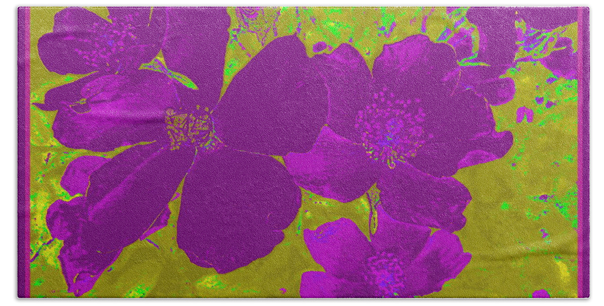 Floral Abstract Beach Towel featuring the digital art Purple Flower Abstract by Susan Lafleur