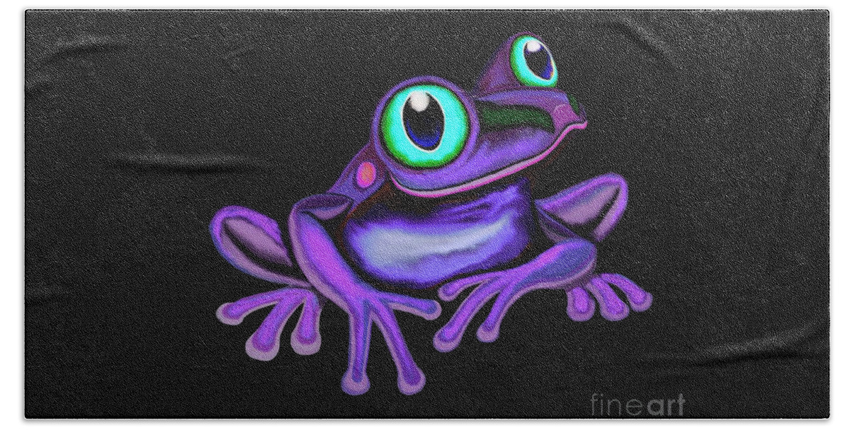 Frogs Beach Towel featuring the painting Purple Frog by Nick Gustafson