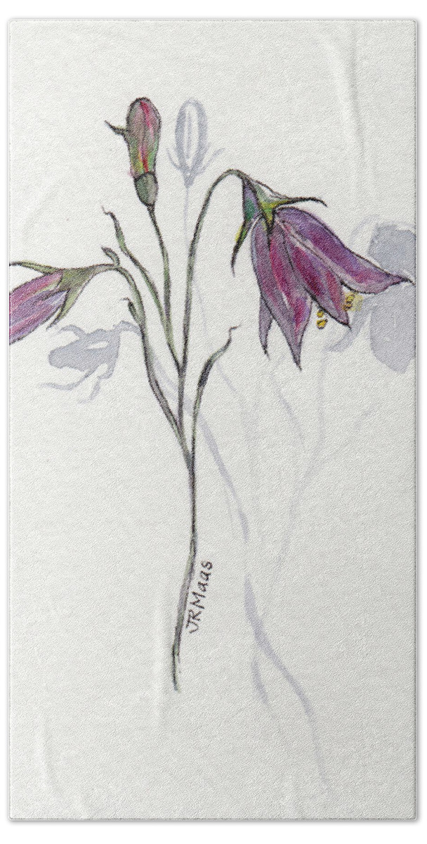 Purple Beach Towel featuring the painting Purple Harebell by Julie Maas