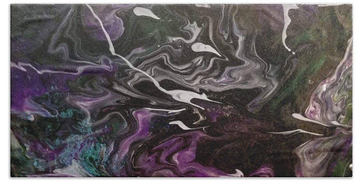 Painting Beach Towel featuring the mixed media Purple Haze by Kathlene Melvin