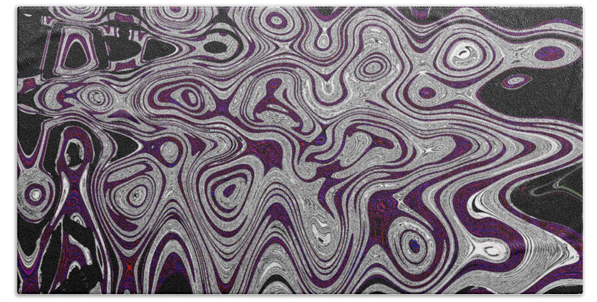 Purple Splot #2 Beach Towel featuring the digital art Purple Splot #2 by Tom Janca
