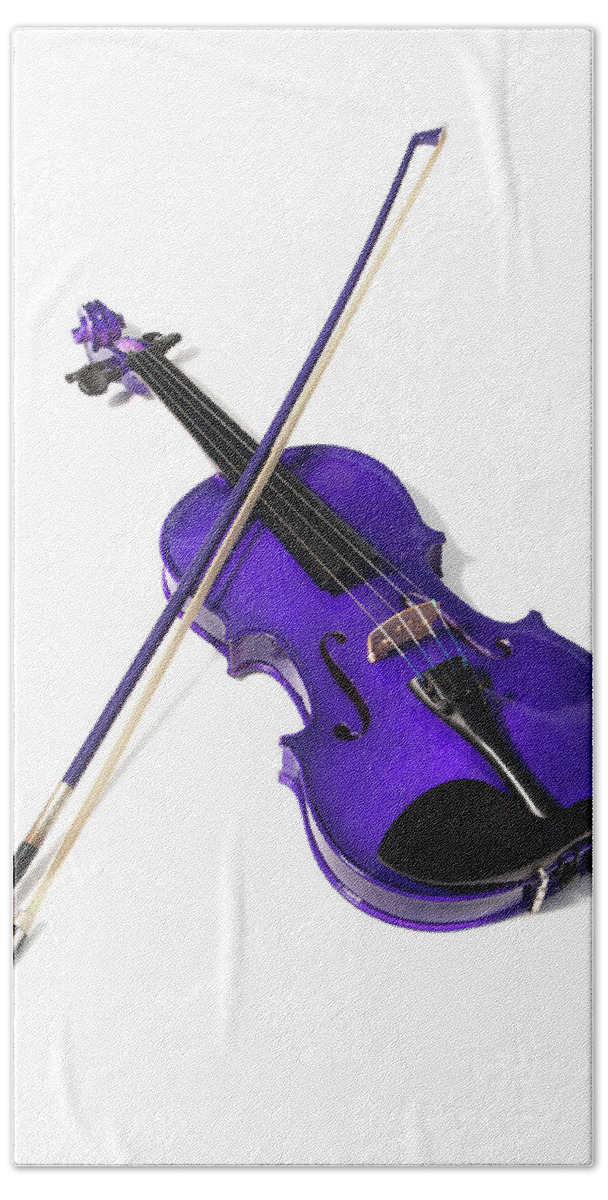 Helen Northcott Beach Sheet featuring the photograph Purple Violin by Helen Jackson