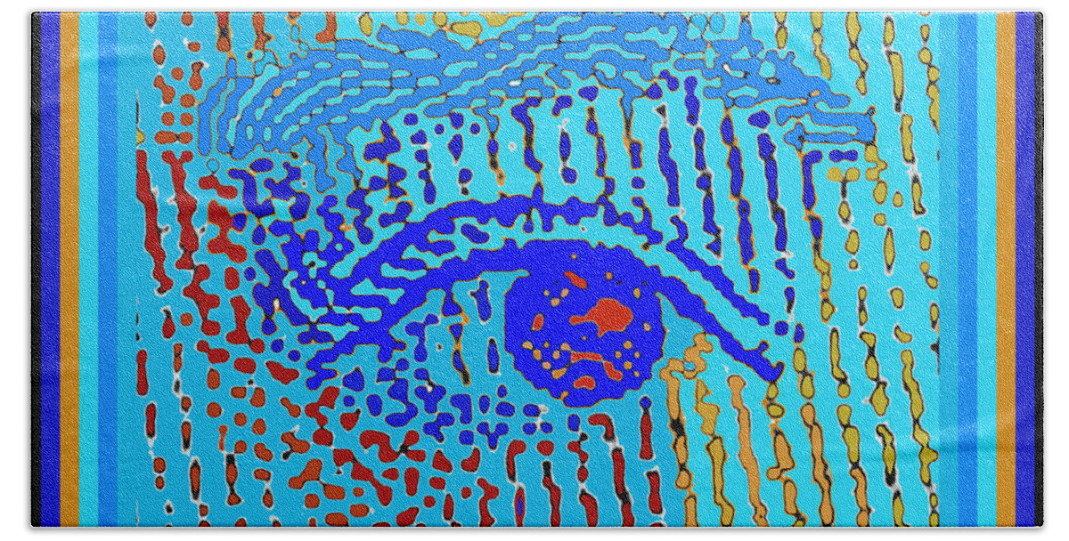 Queen Elizabeth Eyes Beach Towel featuring the digital art Queen Elizabeth Eyes by Vagabond Folk Art - Virginia Vivier