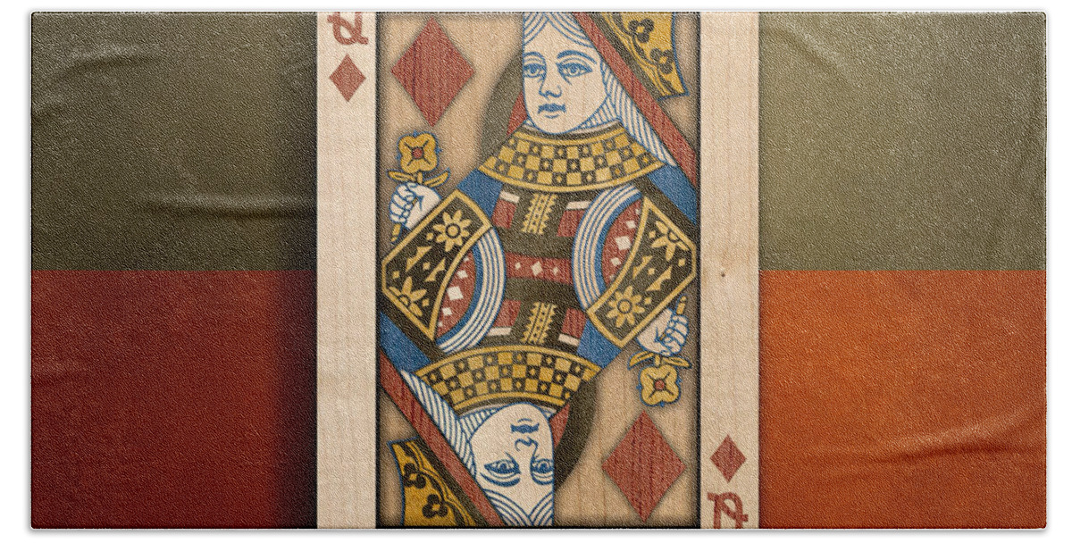 Boards Beach Towel featuring the photograph Queen of Diamonds in Wood by YoPedro