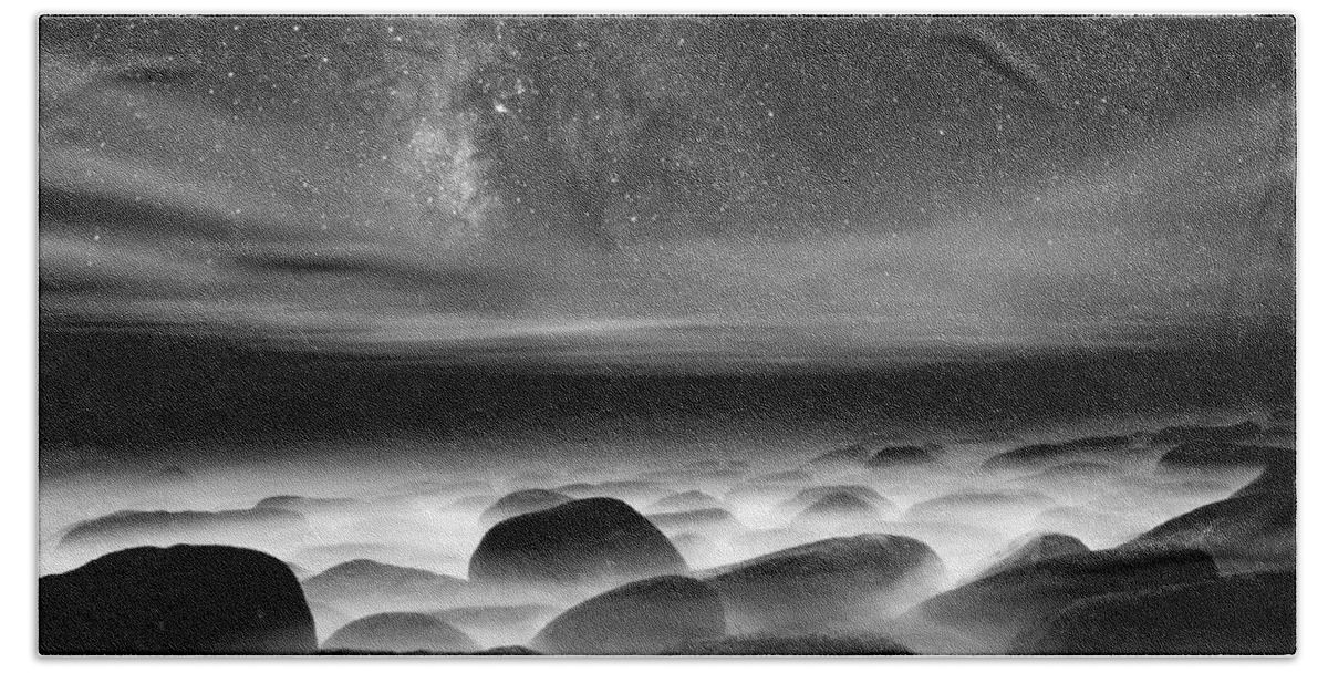 Night Beach Towel featuring the photograph Quest for the unknown #1 by Jorge Maia
