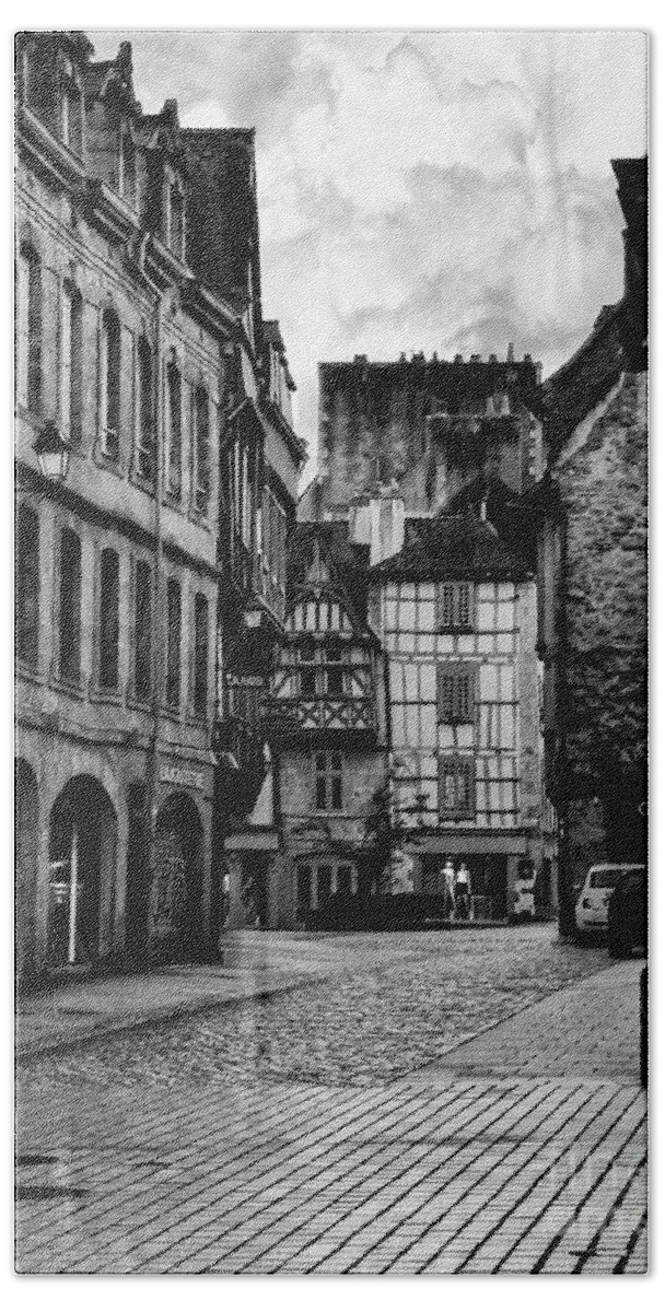 Quimper Beach Towel featuring the photograph Quimper Street Brittany France by Lynn Bolt