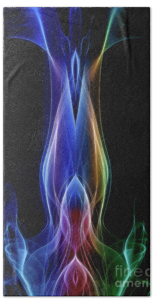 Abstract Beach Towel featuring the photograph Rainbow Alien by Patti Schulze