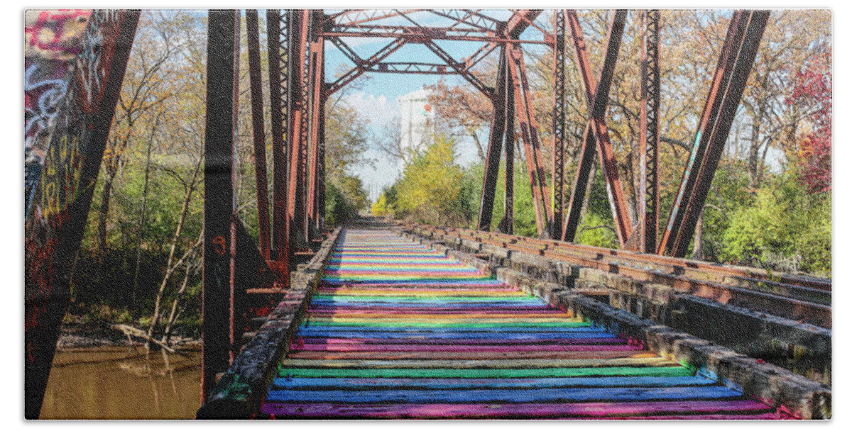 Cook County Forest Preserve Beach Towel featuring the photograph Rainbow Bridge by Todd Bannor