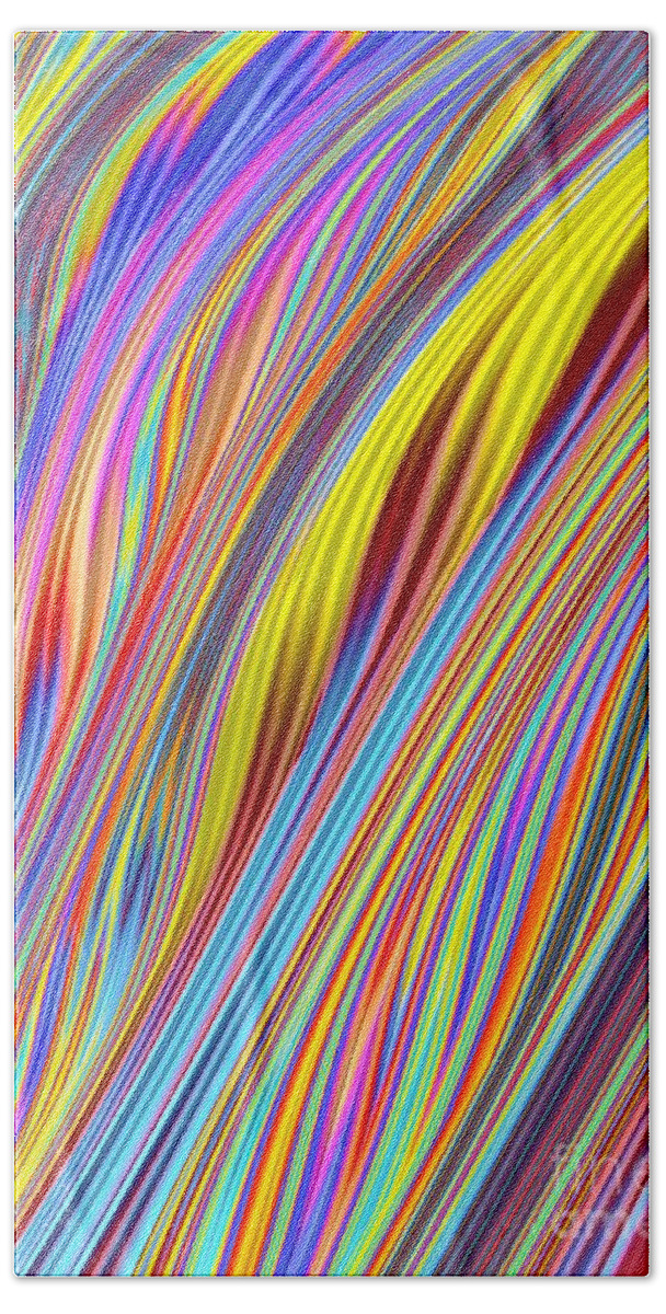 Rainbow Abstract Beach Towel featuring the digital art Rainbow Falls by John Edwards