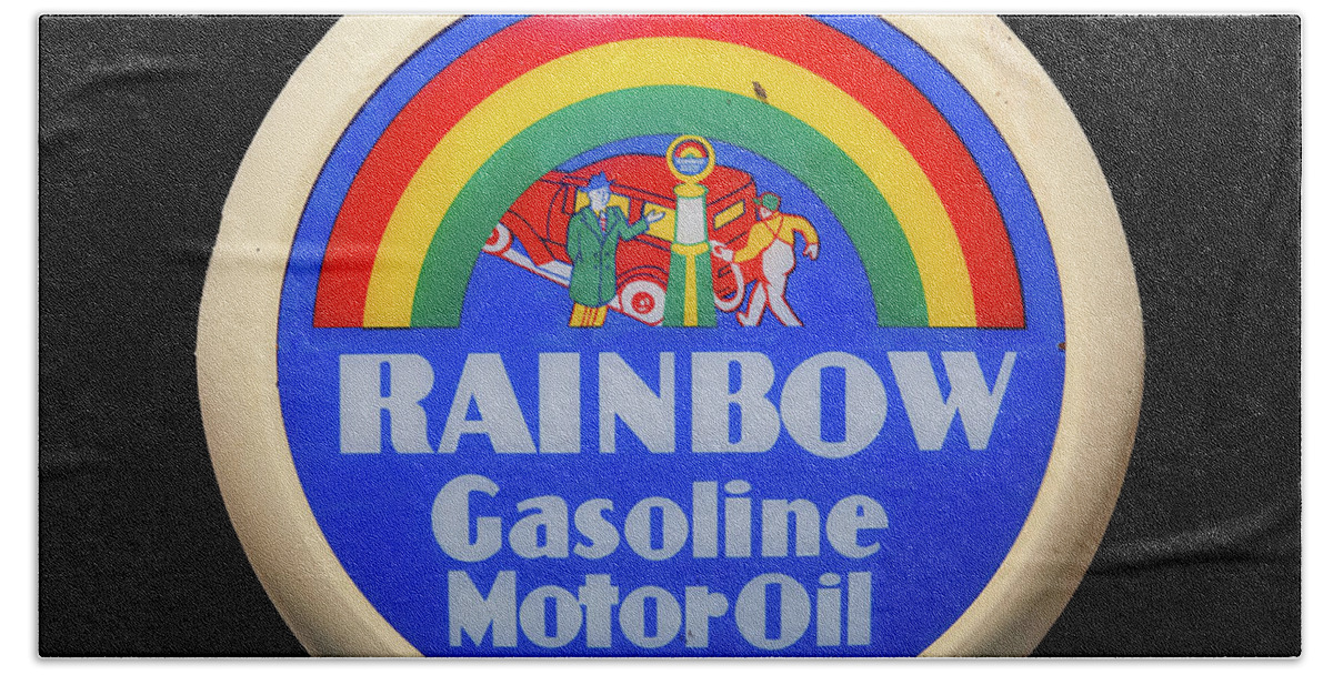 Missouri Beach Towel featuring the photograph Rainbow Gasoline by Steve Stuller