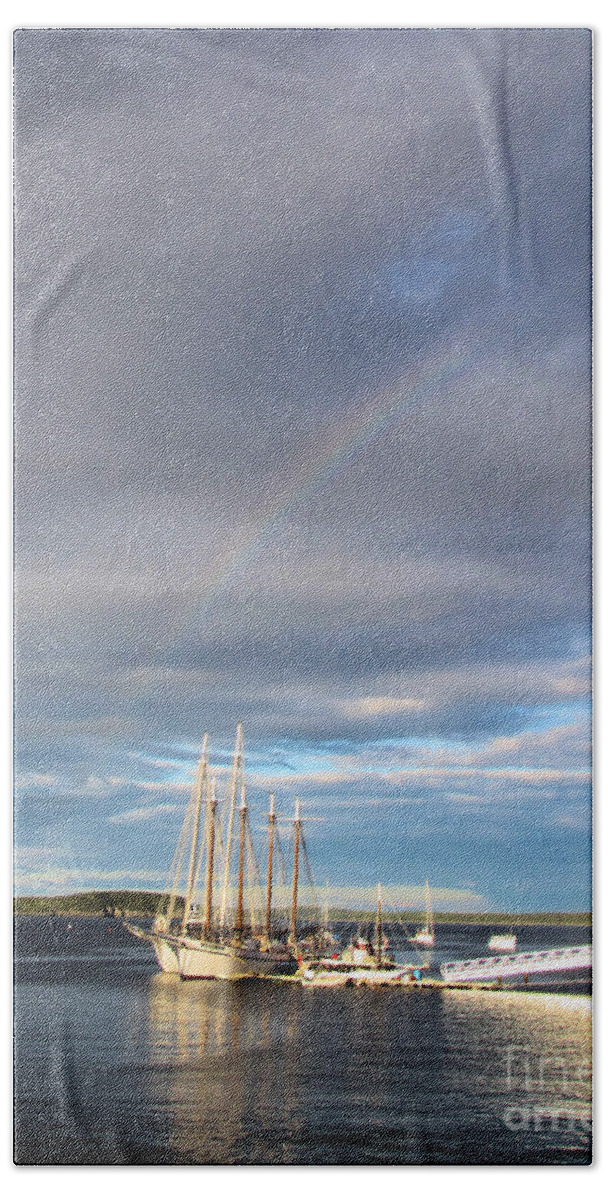 Margaret Todd Beach Towel featuring the photograph Rainbow over Margaret by Elizabeth Dow