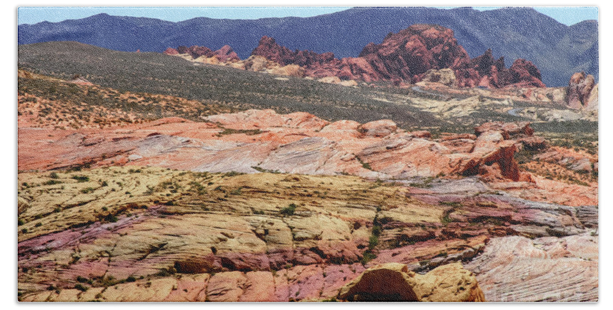 Valley Of Fire State Park Beach Towel featuring the photograph Rainbow Vista by Bob Phillips