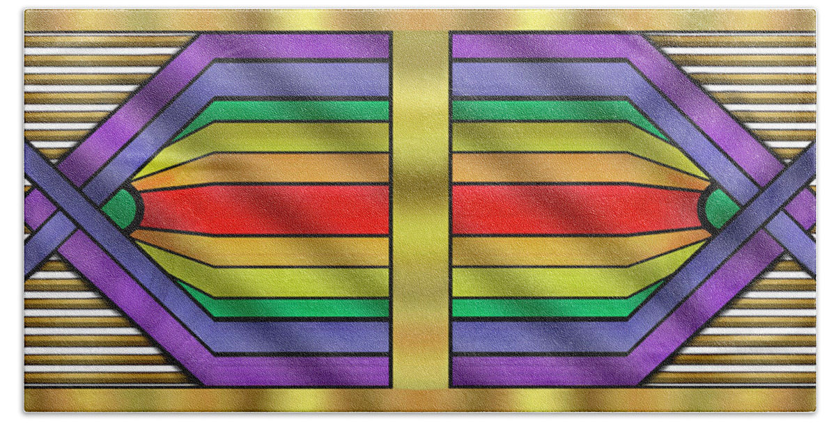 Art Deco Beach Towel featuring the digital art Rainbow Wall Hanging Horizontal by Chuck Staley