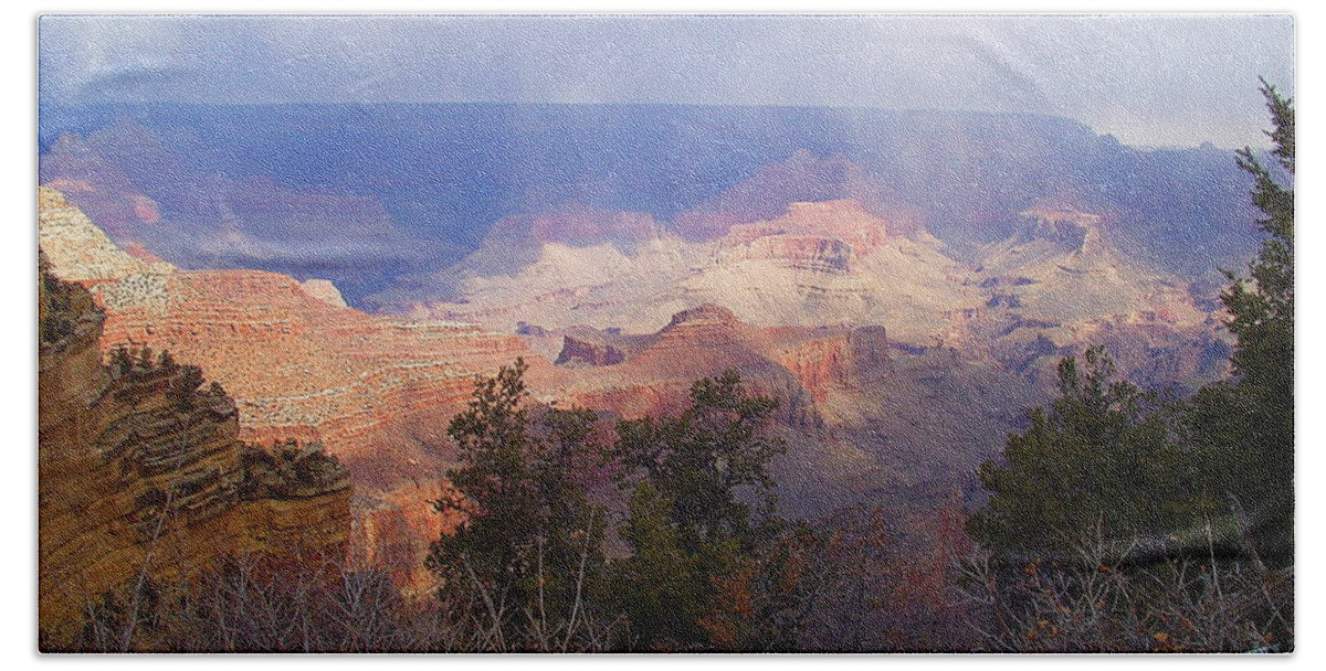 Grand Canyon Beach Towel featuring the photograph Raining in the Canyon by Marna Edwards Flavell