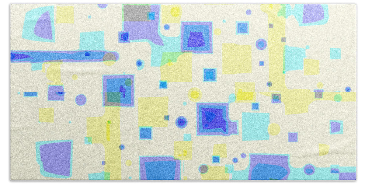 Abstract Beach Towel featuring the digital art Random Blips by Shelli Fitzpatrick