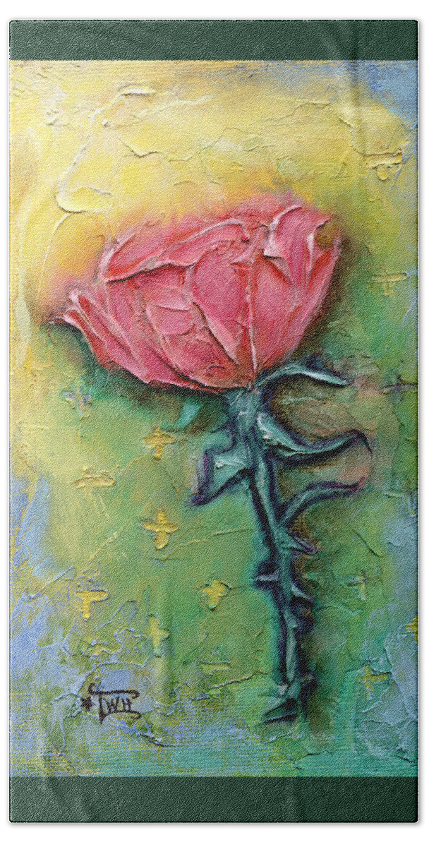 Rose Beach Sheet featuring the mixed media Reborn by Terry Webb Harshman