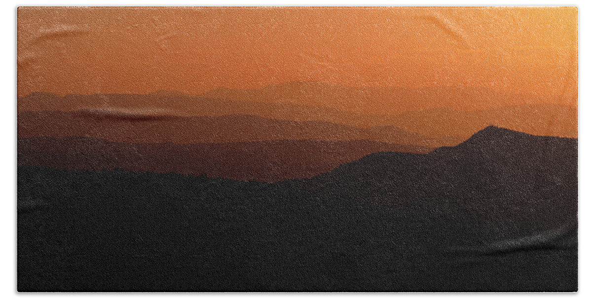 Sunset Beach Towel featuring the photograph Receding Ridges by Jay Beckman