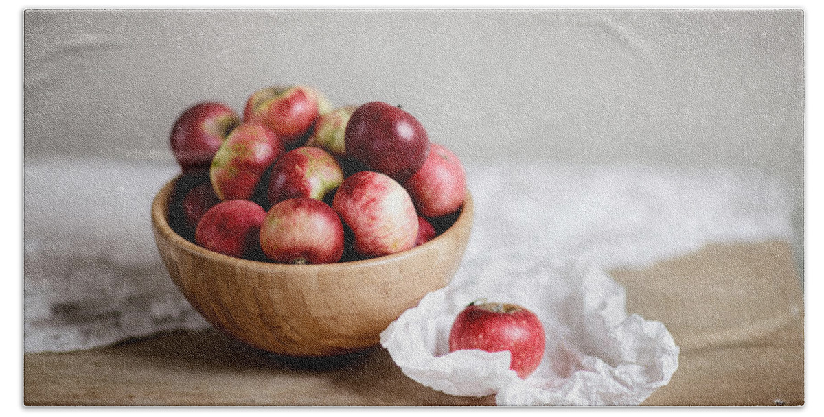 Apple Beach Sheet featuring the photograph Red Apples Still Life by Nailia Schwarz